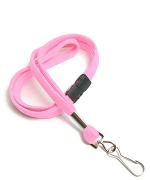 3/8 inch Pink breakaway lanyard with swivel j hook-blank-LRB323BPNK