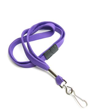 3/8 inch Purple breakaway lanyard with swivel j hook-blank-LRB323BPRP