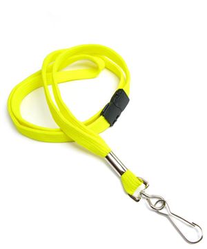 3/8 inch Yellow breakaway lanyard with swivel j hook-blank-LRB323BYLW