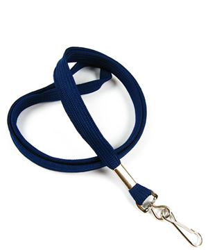 3/8 inch Navy blue neck lanyards with swivel hook-blank-LRB323NNBL