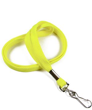 3/8 inch Yellow neck lanyards with swivel hook-blank-LRB323NYLW