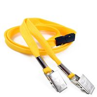 3/8 inch Dandelion double clip lanyard with safety breakaway-blank-LRB324BDDL