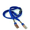 3/8 inch Royal blue double clip lanyard with safety breakaway-blank-LRB324BRBL