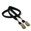 3/8 inch Black double clip lanyards attached clip on each end-blank-LRB324NBLK