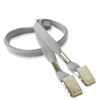 3/8 inch Gray double clip lanyards attached clip on each end-blank-LRB324NGRY