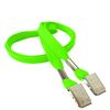 3/8 inch Lime green double clip lanyards attached clip on each end-blank-LRB324NLMG