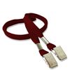 3/8 inch Maroon double clip lanyards attached clip on each end-blank-LRB324NMRN