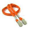 3/8 inch Orange double clip lanyards attached clip on each end-blank-LRB324NORG