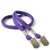 3/8 inch Purple double clip lanyards attached clip on each end-blank-LRB324NPRP
