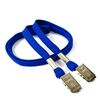 3/8 inch Royal blue double clip lanyards attached clip on each end-blank-LRB324NRBL