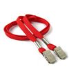 3/8 inch Red double clip lanyards attached clip on each end-blank-LRB324NRED