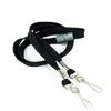 3/8 inch Black double hook lanyard attached breakaway and 2 swivel hook-blank-LRB325BBLK