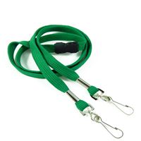 3/8 inch Green double hook lanyard attached breakaway and 2 swivel hook-blank-LRB325BGRN