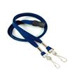 3/8 inch Navy blue double hook lanyard attached breakaway and 2 swivel hook-blank-LRB325BNBL