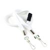 3/8 inch White double hook lanyard attached breakaway and 2 swivel hook-blank-LRB325BWHT