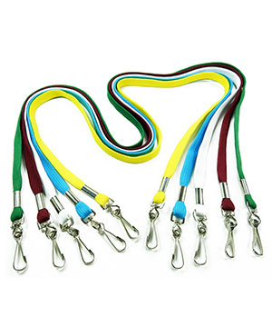 Breakaway Lanyards  3/8 inch doubel hook lanyard attached safety breakaway  and 2 lanyard hooks-blank-LNB325B