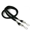 3/8 inch Black double hook lanyard with 2 swivel hook-blank-LRB325NBLK