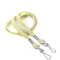 3/8 inch Light gold double hook lanyard with 2 swivel hook-blank-LRB325NLGD