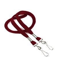 3/8 inch Maroon double hook lanyard with 2 swivel hook-blank-LRB325NMRN