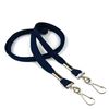 3/8 inch Navy blue double hook lanyard with 2 swivel hook-blank-LRB325NNBL