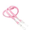 3/8 inch Pink double hook lanyard with 2 swivel hook-blank-LRB325NPNK