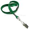 3/8 inch Green ID clip lanyard attached breakaway and swivel hook with clip-blank-LRB329BGRN