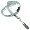 3/8 inch Gray ID clip lanyard attached breakaway and swivel hook with clip-blank-LRB329BGRY