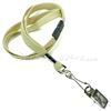 3/8 inch Light gold ID clip lanyard attached breakaway and swivel hook with clip-blank-LRB329BLGD