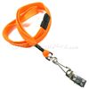 3/8 inch Orange ID clip lanyard attached breakaway and swivel hook with clip-blank-LRB329BORG