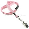 3/8 inch Pink ID clip lanyard attached breakaway and swivel hook with clip-blank-LRB329BPNK