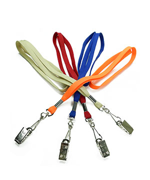 3/8 inch Lanyard with swivel j hook and metal clip-blank-LRB329N