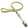 3/8 inch Light gold neck lanyards attached swivel hook with bulldog clip-blank-LRB329NLGD