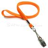 3/8 inch Orange neck lanyards attached swivel hook with bulldog clip-blank-LRB329NORG