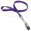 3/8 inch Purple neck lanyards attached swivel hook with bulldog clip-blank-LRB329NPRP