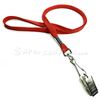 3/8 inch Red neck lanyards attached swivel hook with bulldog clip-blank-LRB329NRED