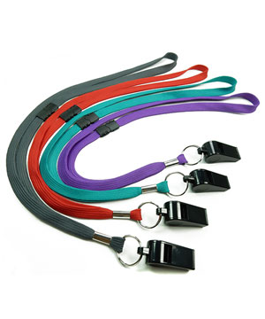 3/8 inch Breakaway lanyard attached split ring with whistle-blank-LRB32WB
