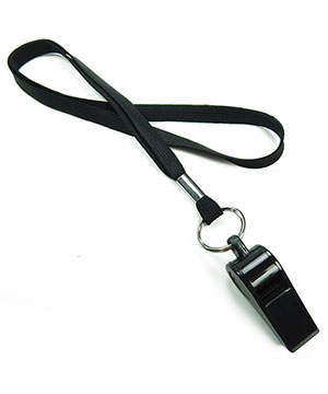 3/8 inch Black whistle lanyard-blank-LRB32WNBLK