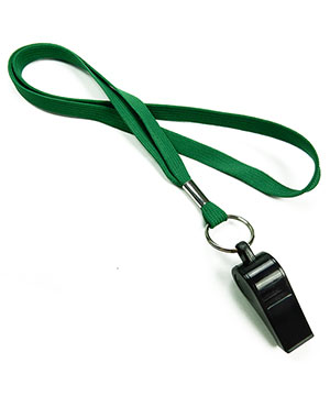 3/8 inch Green whistle lanyard-blank-LRB32WNGRN