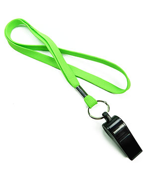 3/8 inch Lime green whistle lanyard-blank-LRB32WNLMG