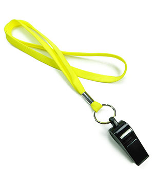 3/8 inch Yellow whistle lanyard-blank-LRB32WNYLW