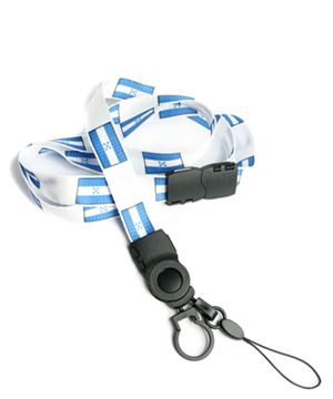 The single color Honduras flag lanyards with cellphone keepers and key rings.