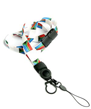 The single color South Africa flag lanyards with cellphone keepers and key rings.