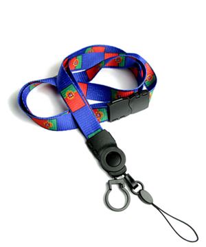 The single color Portugal flag lanyards with cellphone keepers and key rings.