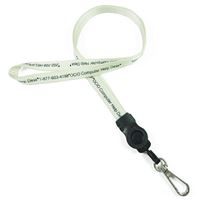 1/2 inch Customized lanyard with a push gate snap badge hook-screen printing-LTP0411N