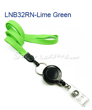 Badge Reel Lanyard  3/8 inch retractable ID lanyard attached split ring  with ID badge reel-blank-LNB32RN