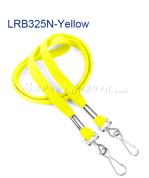 Yellow 3/8 Wide 36 Flat Braid Breakaway Lanyard, Swivel Hook (100/bag) 