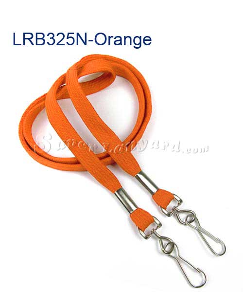 3/8 inch Orange Double Hook Lanyard Attached Swivel Hook On Each end-blank-LRB325N-ORG
