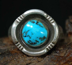 STUNNING KENNETH BEGAY MORENCI TURQUOISE RING
