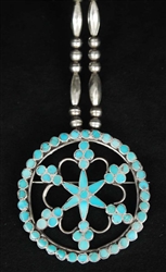 FRANK DISHTA SR. PIN/PENDANT WITH SILVER BEADS