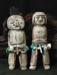 TEDDY WEAHKEE ANTLER MALE AND FEMALE FIGURES